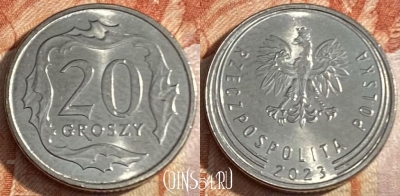 Польша 20 грошей 2023 года, 448r-110 ♛