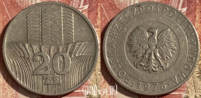 Польша 20 злотых 1976 года, Y# 67, 477р-084
