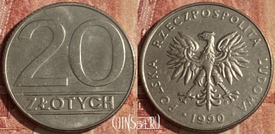Польша 20 злотых 1990 года, Y# 153.2, 054p-010