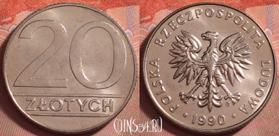 Польша 20 злотых 1990 года, Y# 153.2, UNC, 125k-088