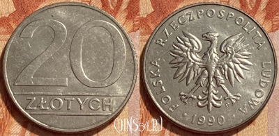 Польша 20 злотых 1990 года, Y# 153.2, 356q-138