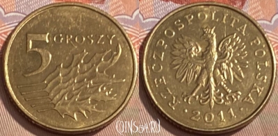 Польша 5 грошей 2011 года, Y# 278, 095s-091