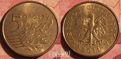 Польша 5 грошей 2011 года, Y# 278, 229i-054