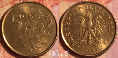 Польша 5 грошей 2012 года, Y# 278, 104o-019