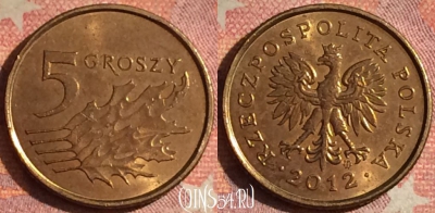 Польша 5 грошей 2012 года, Y# 278, 185i-096
