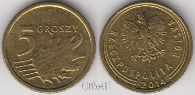 Польша 5 грошей 2014 года, 134-077