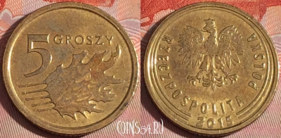 Польша 5 грошей 2015 года, Y# 925, 115b-077