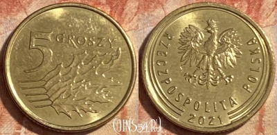 Польша 5 грошей 2021 года, 488р-132