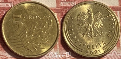 Польша 5 грошей 2021 года, 491р-086 ♛