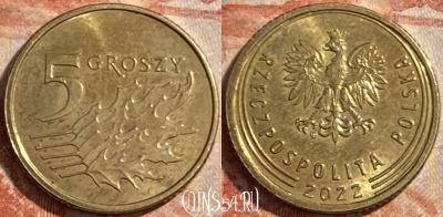 Польша 5 грошей 2022 года, 488р-102