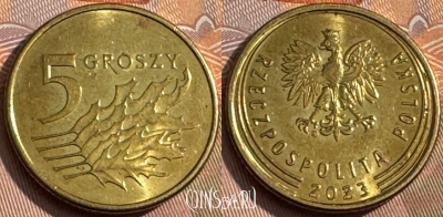 Польша 5 грошей 2023 года, 160s-123