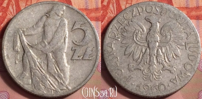 Польша 5 злотых 1960 года, Y# 47, 224k-056