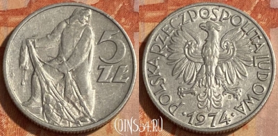 Польша 5 злотых 1974 года, Y# 47, 463q-407