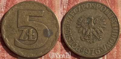 Польша 5 злотых 1976 года, Y# 81.1, 475r-104