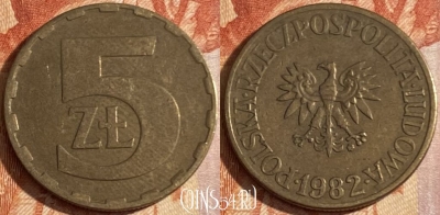 Польша 5 злотых 1982 года, Y# 81.1, 442r-055