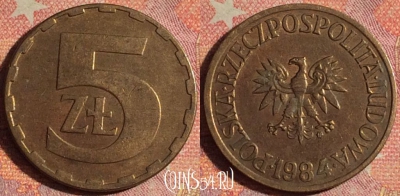 Польша 5 злотых 1984 года, Y# 81.1, 166i-088