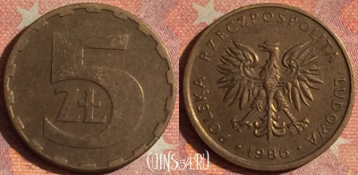 Польша 5 злотых 1986 года, Y# 81.2, 184i-142