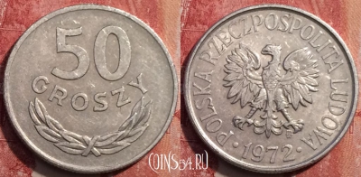 Польша 50 грошей 1972 года, Y# 48.1, 252-074