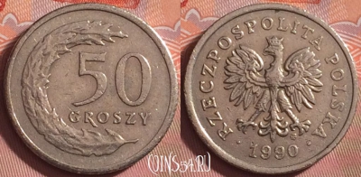 Польша 50 грошей 1990 года, Y# 281, 184k-137
