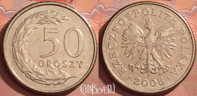 Польша 50 грошей 2008 года, Y# 281, 279l-014