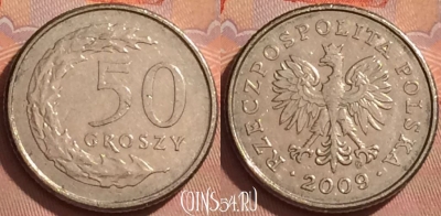 Польша 50 грошей 2009 года, Y# 281, 369k-014
