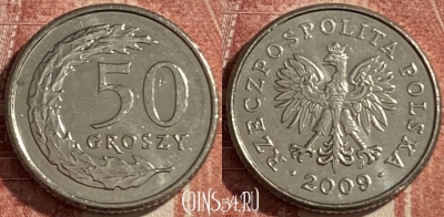 Польша 50 грошей 2009 года, Y# 281, 485р-036