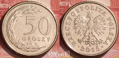 Польша 50 грошей 2015 года, Y# 281, 136l-129