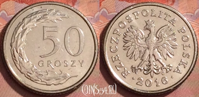 Польша 50 грошей 2016 года, Y# 281, 208l-107