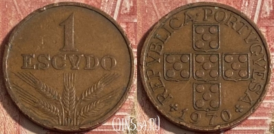 Португалия 1 эскудо 1970 года, KM# 597, 272r-002