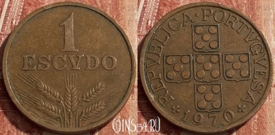 Португалия 1 эскудо 1970 года, KM# 597, 462q-409 ♛