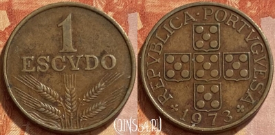 Португалия 1 эскудо 1973 года, KM# 597, 461q-413