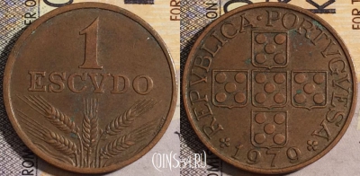 Португалия 1 эскудо 1979 года, KM# 597, 053-036