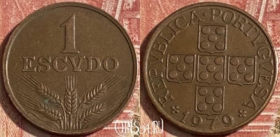 Португалия 1 эскудо 1979 года, KM# 597, 264r-119
