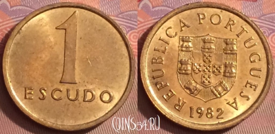 Португалия 1 эскудо 1982 года, KM# 614, 089j-079