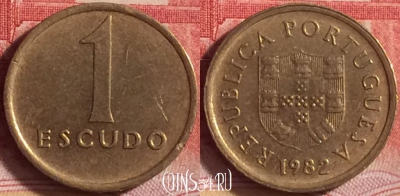 Португалия 1 эскудо 1982 года, KM# 614, 205j-139