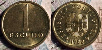 Португалия 1 эскудо 1982 года, KM# 614, 051-057