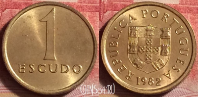 Португалия 1 эскудо 1982 года, KM# 631, 218j-002
