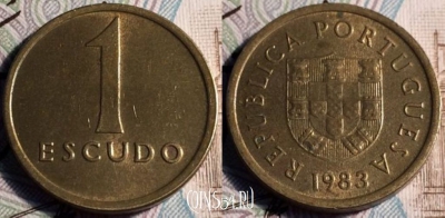 Португалия 1 эскудо 1983 года, KM# 614, 51-058