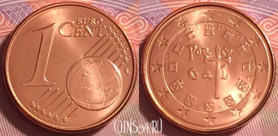 Португалия 1 евроцент 2009 года, KM# 740, UNC, 271j-061