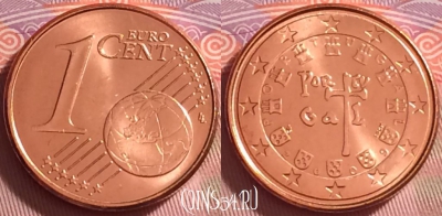 Португалия 1 евроцент 2009 года, KM# 740, UNC, 271j-109