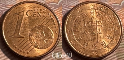 Португалия 1 евроцент 2016 года, KM# 740, 157s-138