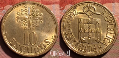 Португалия 10 эскудо 1992 года, KM# 633, 244a-050