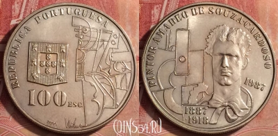 Португалия 100 эскудо 1987 года, KM# 644, 079l-142