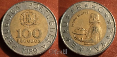Португалия 100 эскудо 1989 года, KM# 645, 048-180