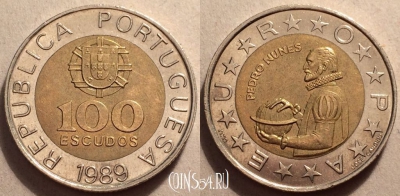 Португалия 100 эскудо 1989 год, см. сост., 84-032b