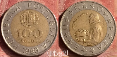 Португалия 100 эскудо 1989 года, KM# 645, 120m-041