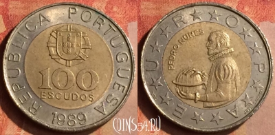 Португалия 100 эскудо 1989 года, KM# 645, 172n-073