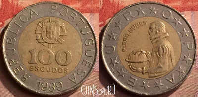 Португалия 100 эскудо 1989 года, KM# 645, 419-006