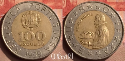 Португалия 100 эскудо 1989 года, KM# 645, 424-086