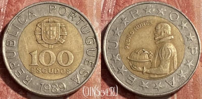 Португалия 100 эскудо 1989 года, KM# 645, 463r-207
